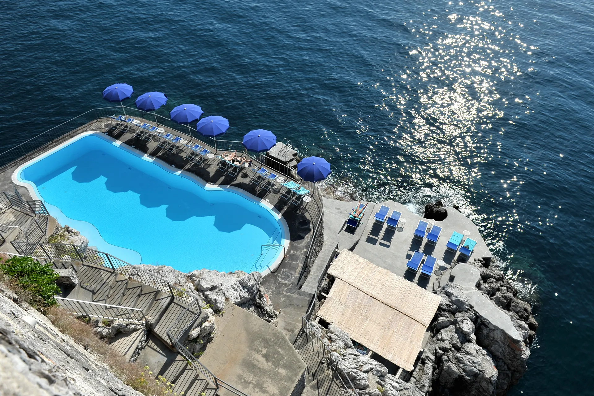 Sea water pool at Hotel Luna Convento overlooking the Gulf of Amalfi